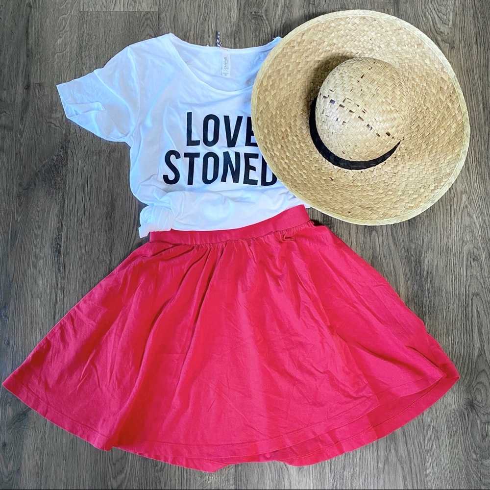 Forever 21 red mini skater skirt